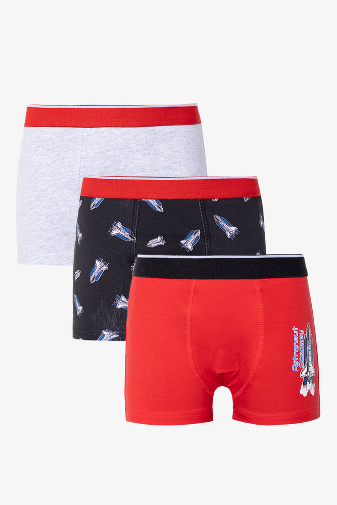 3 Pack Knit Boxer Red