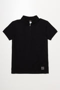 Short Sleeve Textured Golfer Black