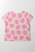 Strawberry Short Sleeve T-Shirt Peach Multi (2)
