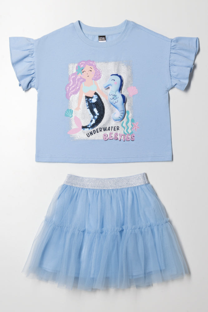 Mermaid Besties Tutu Set Blue