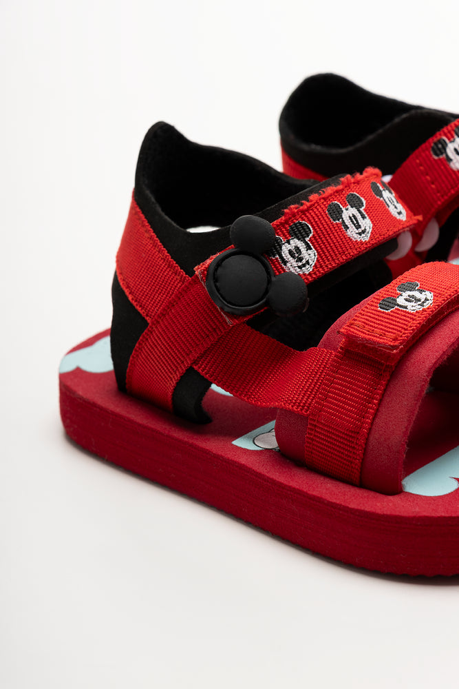 Mickey Mouse Double Velcro Strap Sandals Red (3)