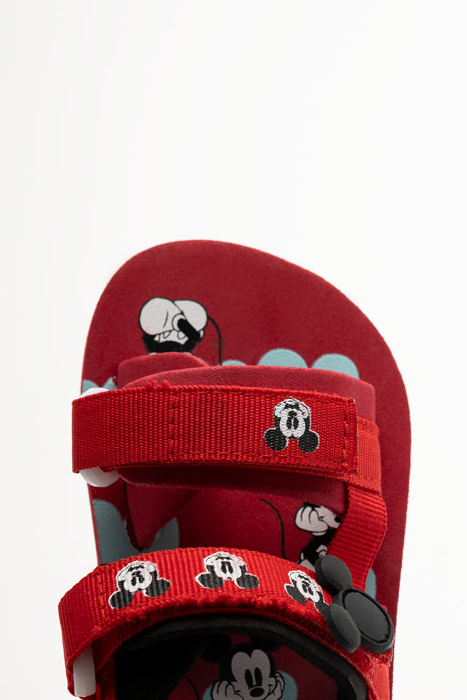 Mickey Mouse Double Velcro Strap Sandals Red (4)