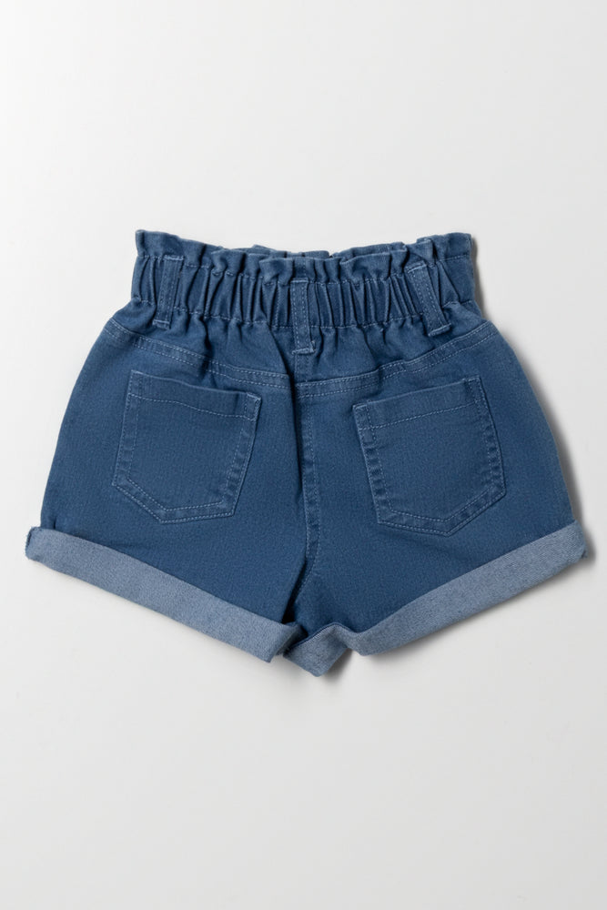 Hello Kitty Embroidered Denim Shorts Blue (2)