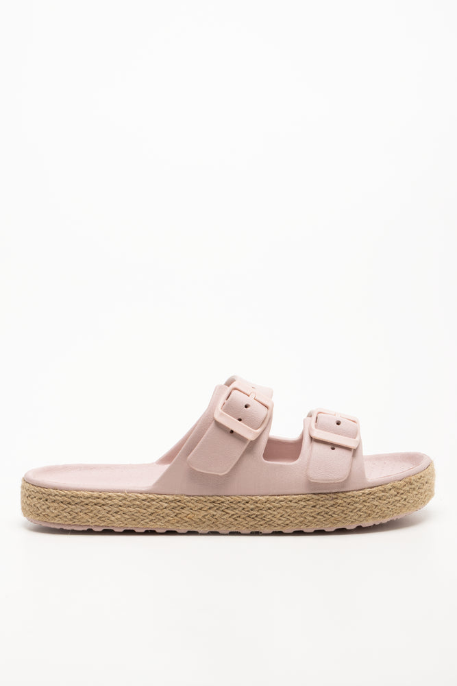 Double Buckle Sandals Pink