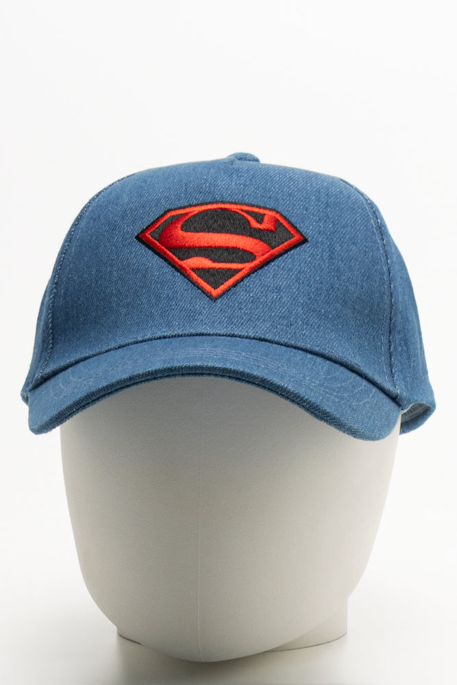 Superman Embroidered Peak Cap Blue