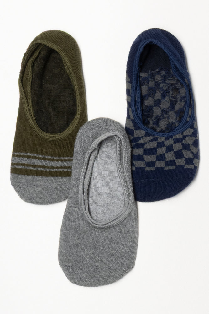 3 Pack Secret Socks Green, Navy And Grey