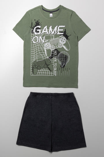 Gamer Short Sleeve Pyjamas Green