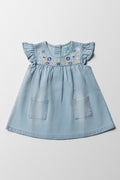 A-Line Denim Dress Blue