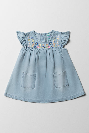 A-Line Denim Dress Blue