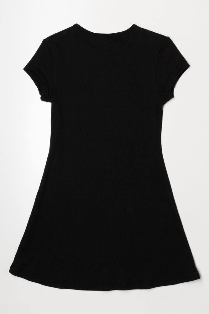 Butterfly Skater Dress Black (2)