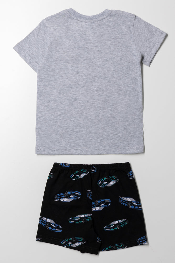 Racing Car Short Sleeve Pyjama Set Grey (3)