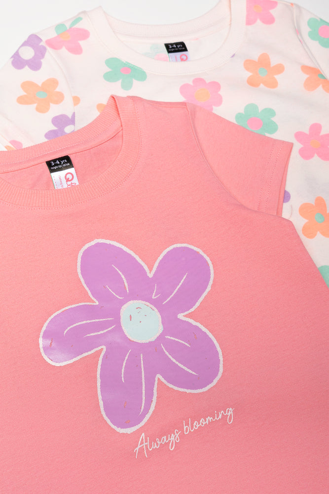 2 Pack Floral Short Sleeve T-Shirts