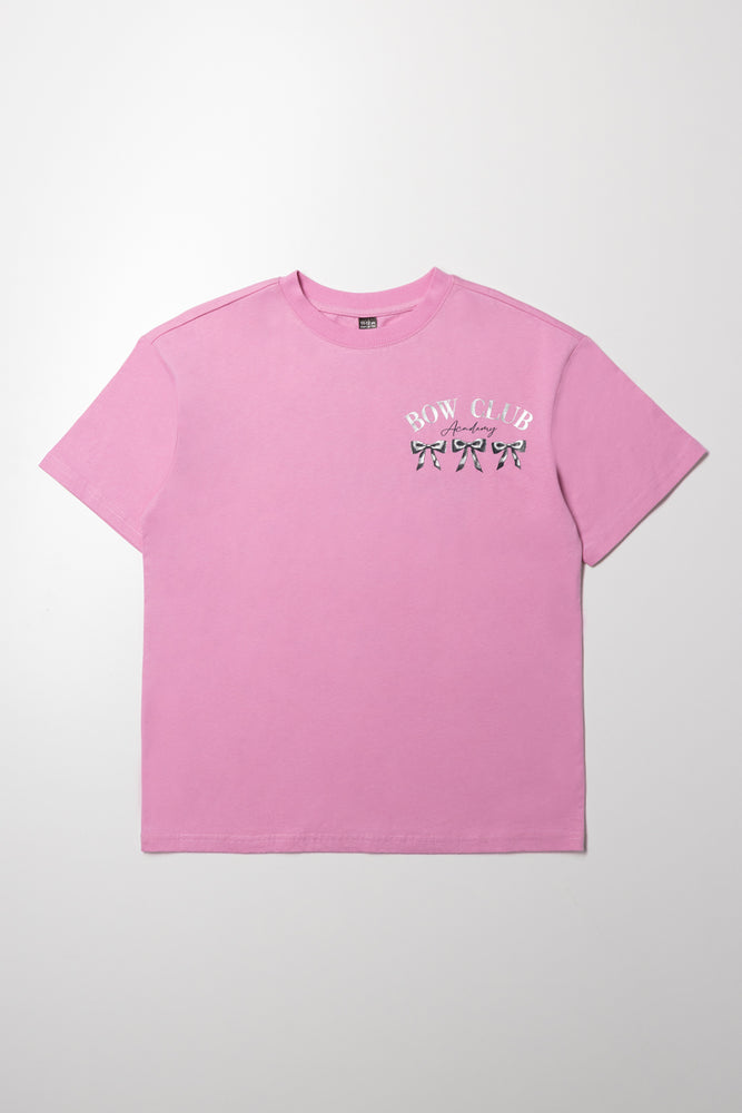 Oversized Bows T-Shirt Pink