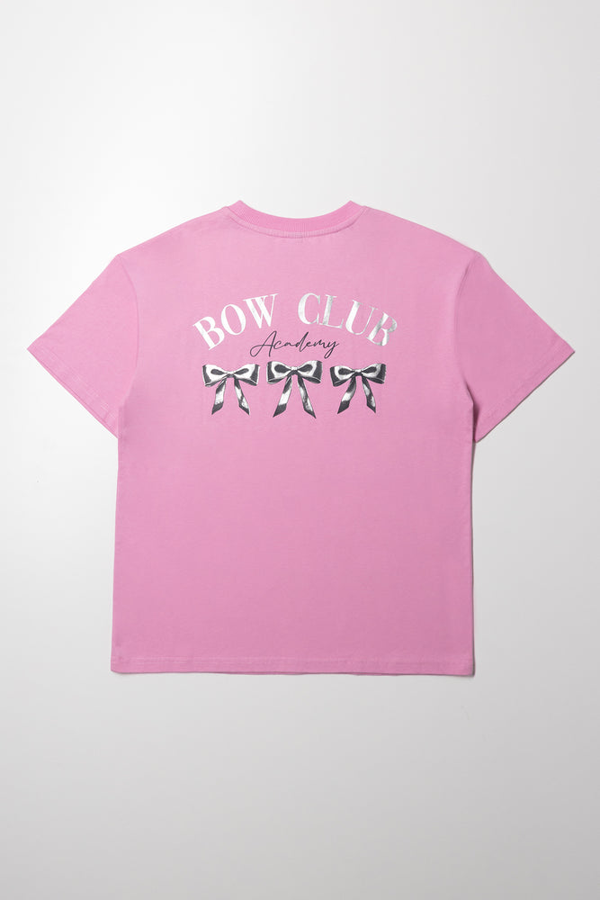 Oversized Bows T-Shirt Pink (2)