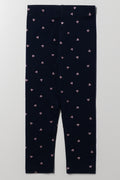 Glitter Heart Leggings Navy