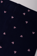 Glitter Heart Leggings Navy (1)
