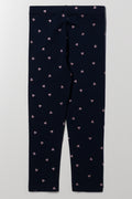 Glitter Heart Leggings Navy (2)