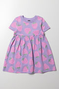 Strawberry Short Sleeve Dress Purple
