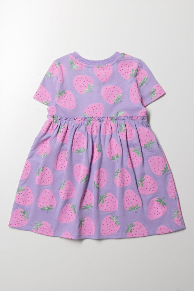 Strawberry Short Sleeve Dress Purple (2)