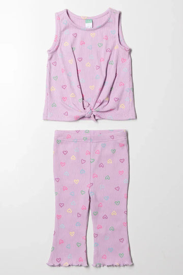 Flare Pants Set Purple