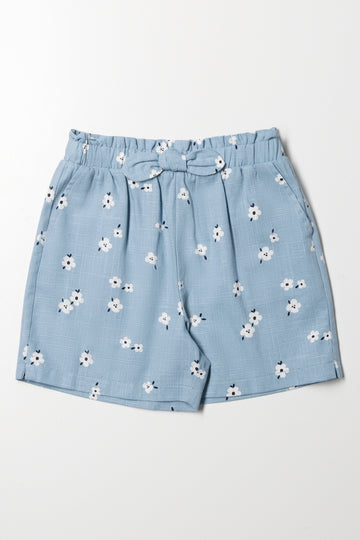 Floral Shorts Light Blue