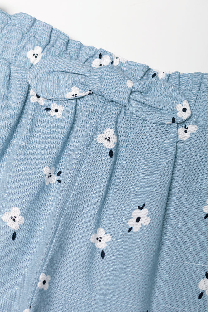 Floral Shorts Light Blue (1)