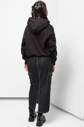 Cropped Bubble Hem Tracktop Black (2)
