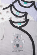 3 Pack Short Sleeve Bodyvests Blue, White And Grey (1)