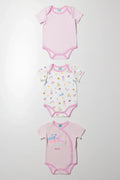 3 Pack Short Sleeve Bodyvests Pink