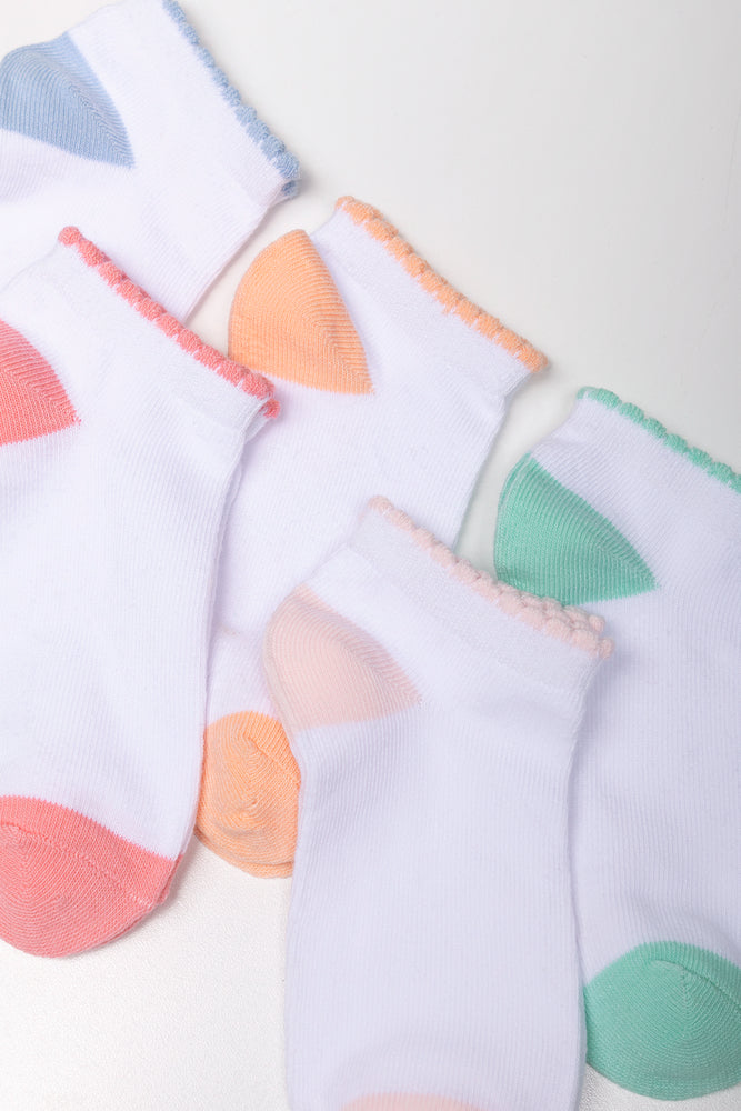 5 Pack Low Cut Socks White (1)