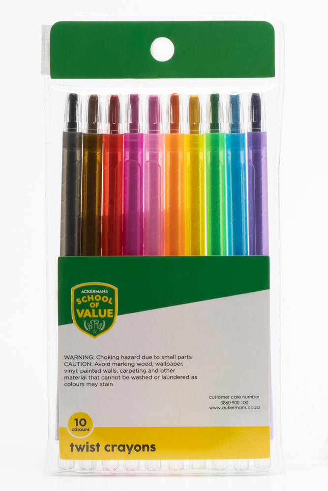 10 Pack Retractable Twist Crayons Multi