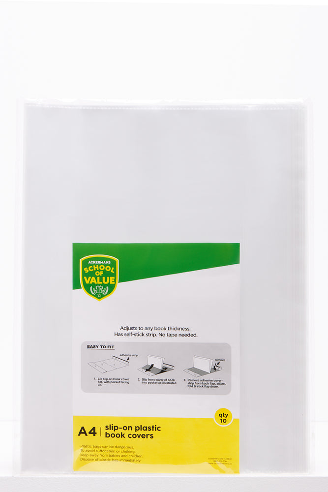 10 Pack A4 Book Covers Clear
