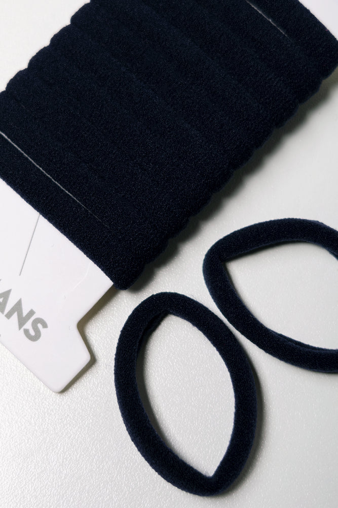 12 Pack Medium Hair Rings Navy