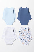 4 Pack Long Sleeve Vests Blue (2)