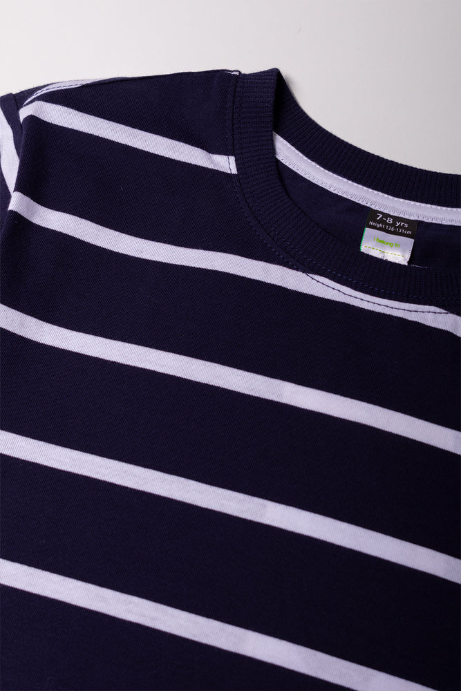 Short Sleeve Stripe T-Shirt Navy