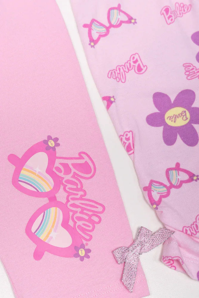 Barbie 2 Pack Leggings Pink (1)