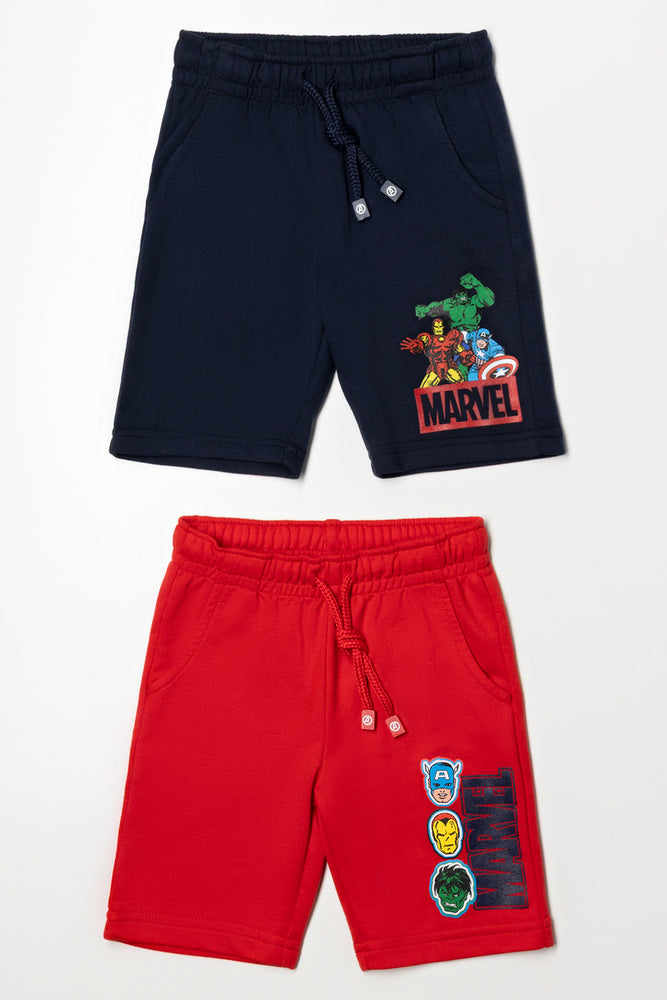2 Pack Avenger Shorts Navy And Red