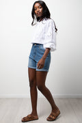 High Rise Bermuda Shorts Blue (2)