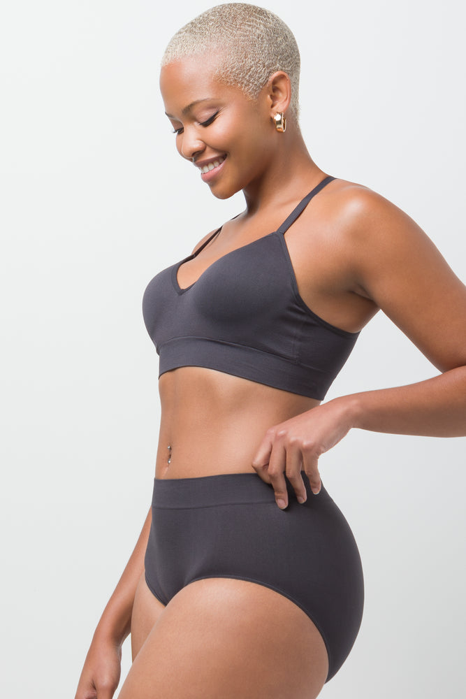 3 Pack Seam Free Panties Black Blue And Natural