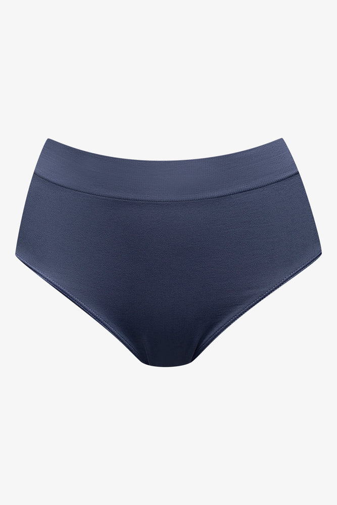 3 Pack Seam Free Panties Black Blue And Natural (5)