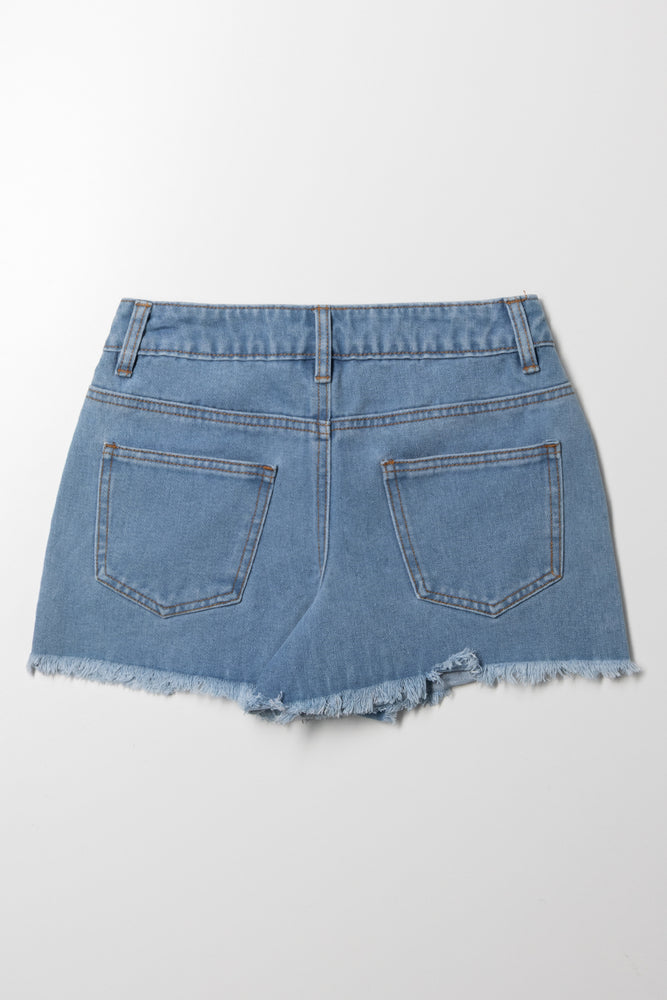 Denim Shorts Mid Blue (2)