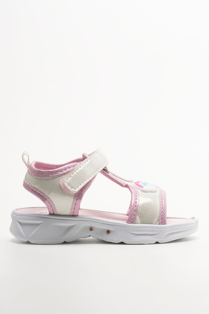Rainbow Light Up Sandals White