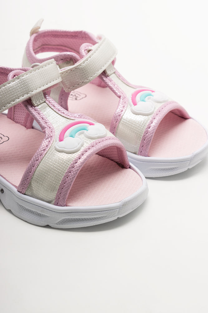 Rainbow Light Up Sandals White (2)