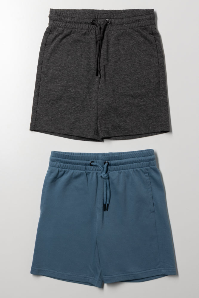 2 Pack Shorts Blue And Dark Grey