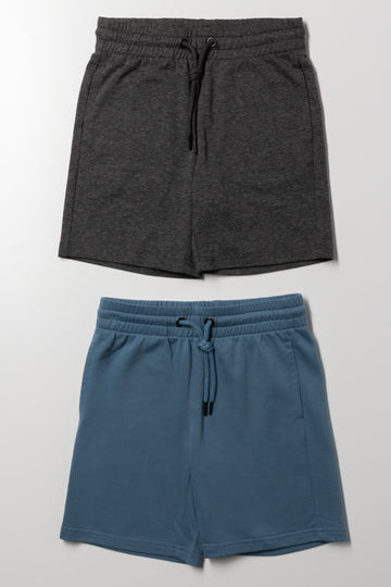 2 Pack Shorts Blue And Dark Grey