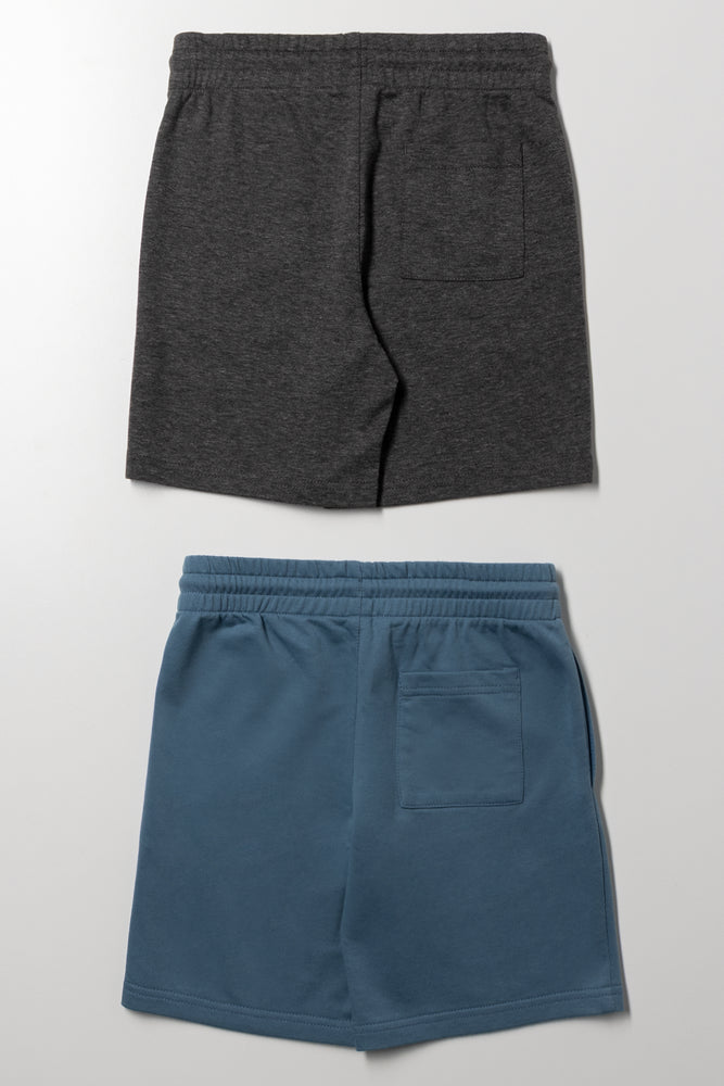 2 Pack Shorts Blue And Dark Grey (2)