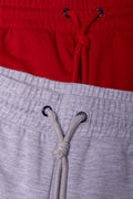 2 Pack Knit Shorts Red And Grey (1)