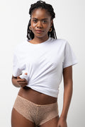 3 Pack Animal Lace Boyleg Panties Black And Natural