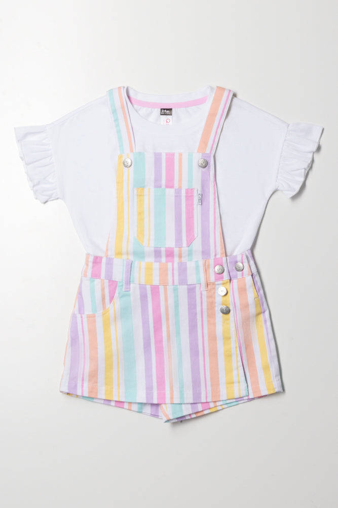 Stripe Skort Dungaree Multi