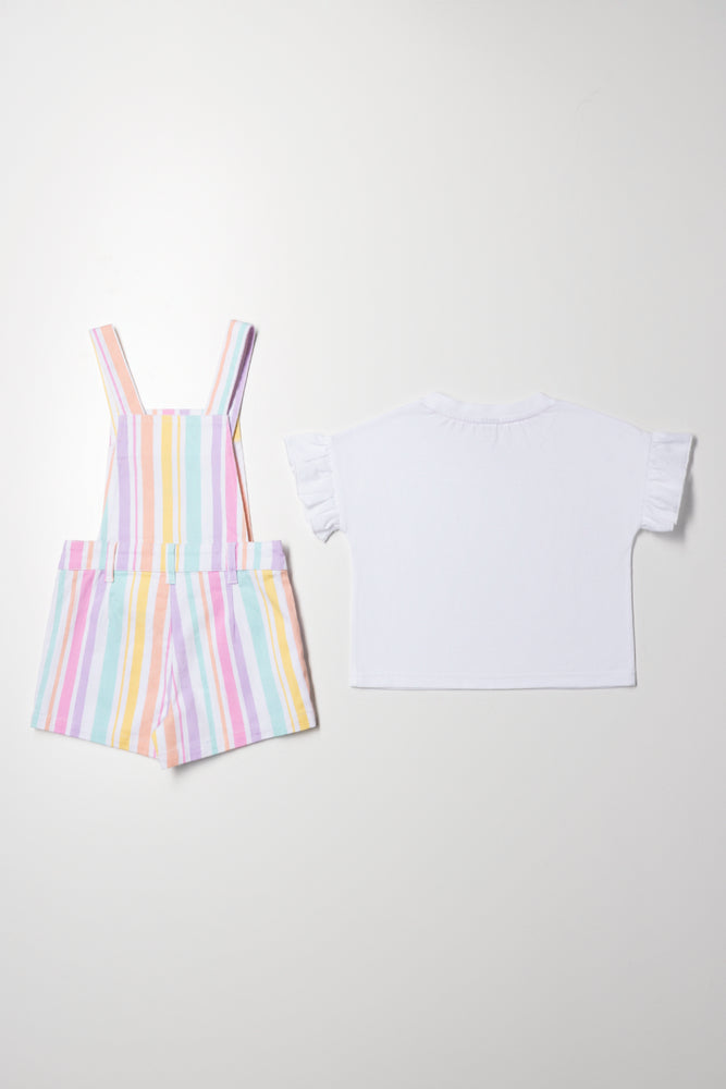 Stripe Skort Dungaree Multi (4)